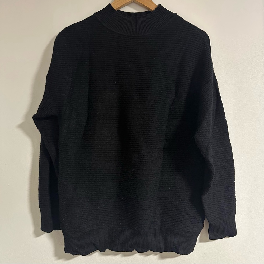 Cleo Black Mock Neck Women's Sweater